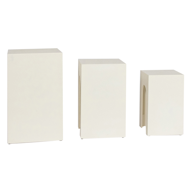 Wooden white tables set of 3, , medium image number null