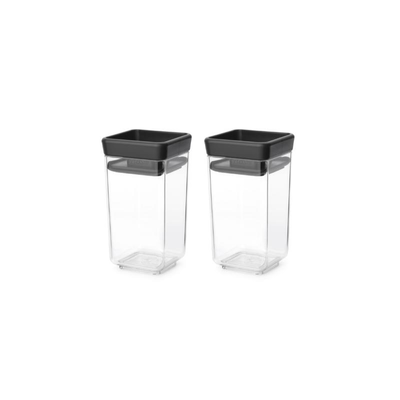 Brabantia tasty square canister 0.15l set of 2 - dark grey, , medium