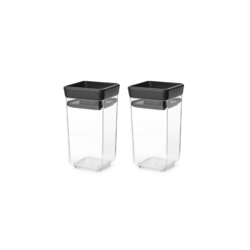 Brabantia tasty square canister 0.15l set of 2 - dark grey, , medium-null