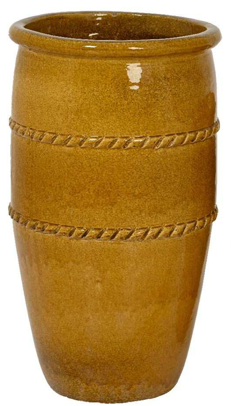 Lucia planter terracotta handmade waterproof honey - large-null