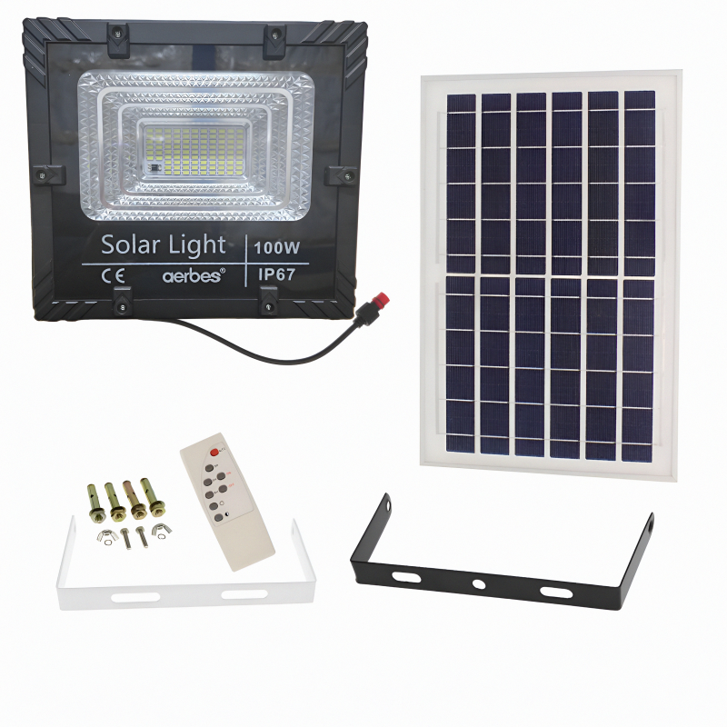 Aerbes® 100w / 6500k ηλιακός προβολέας 2500lm / αδιάβροχος ip67, , medium image number null