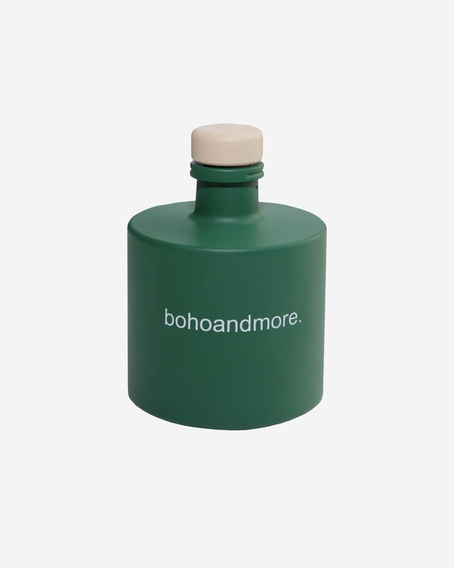 Diffuser round glass bottle / green color / 100ml - jasmine & rose-null