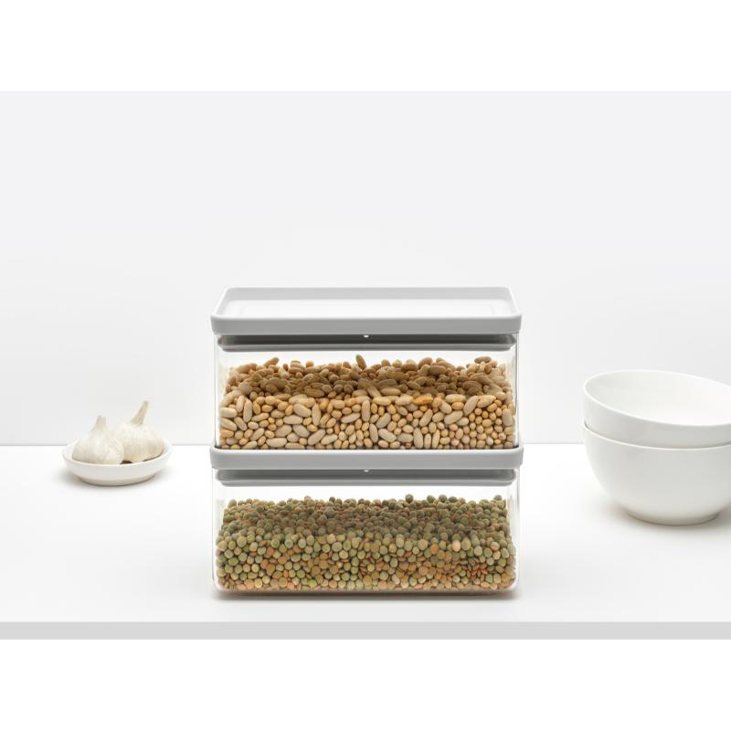 Brabantia tasty τετραγωνο κουτι αποθηκευσης 1.5l - anoixto γκρι, , medium-null
