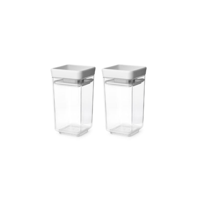Brabantia tasty τετραγωνο κουτι αποθηκευσης 0.15l σετ απο 2- anoixto γκρι