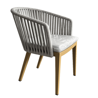 L.h garden aluminum chair with rope tie light gray, , medium