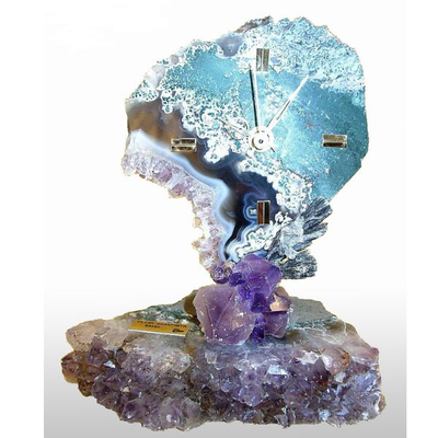 Amethyst clock amethyst base small