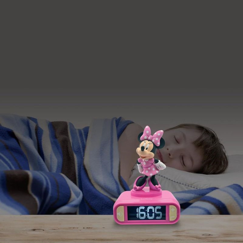 Lexibook minnie digital clock with light and sound – lcd screen and melodies rl800mn, , medium-null