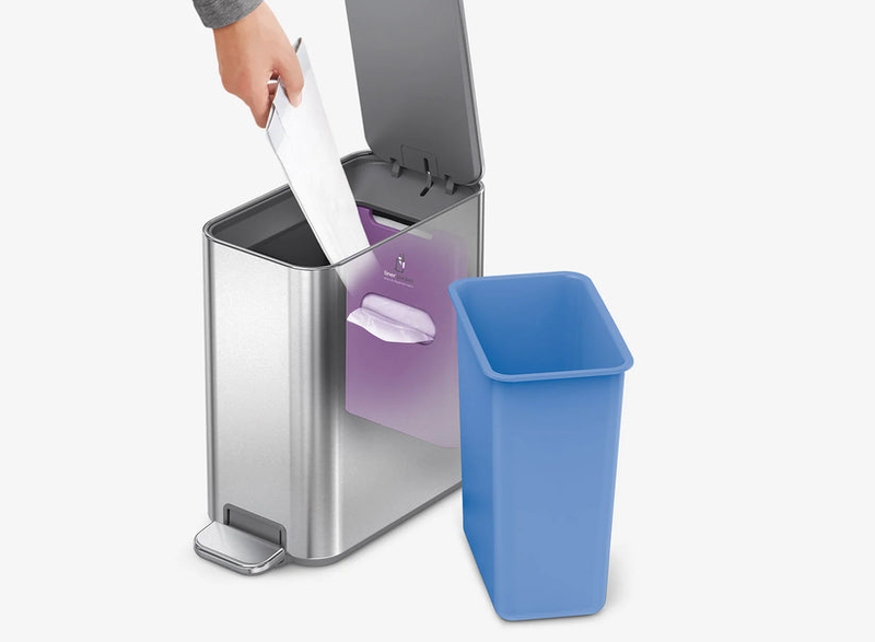 Simplehuman slim pedal bin 5l black matte, , medium-null