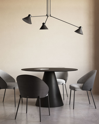 Wilshire glass and metal table 120cm