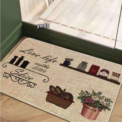 Kitchen mat with non-slip floor and rubber back #kmr04, Tan, medium