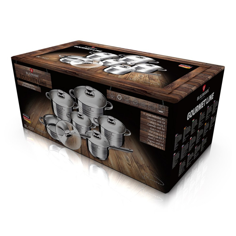 Blaumann 12pcs jumbo cook.set gourmet line bl-1031-null