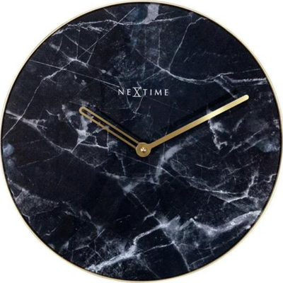 Nextime wall clock 40 cm - glass/metal , 'marble', , medium