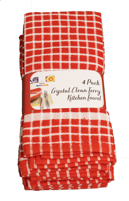 Product image: Kitchen towels crystal clean terry 4pcs 3 assorted colors, , medium-null