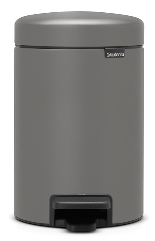 Brabantia new icon pedal bin, luxury edition 3l - mineral concrete grey, , medium-null