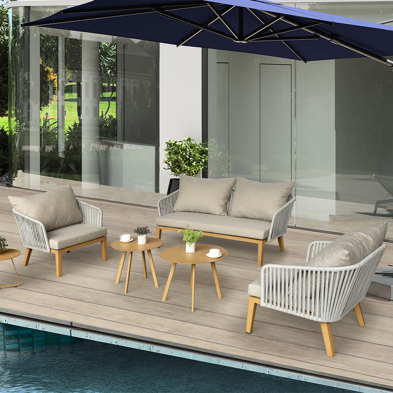 L.h garden set 6 pcs aluminum garden lounge, , medium image number null