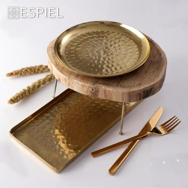 Product image: Espiel aluminium serving tray 51x18,5cm - gold, , medium-null