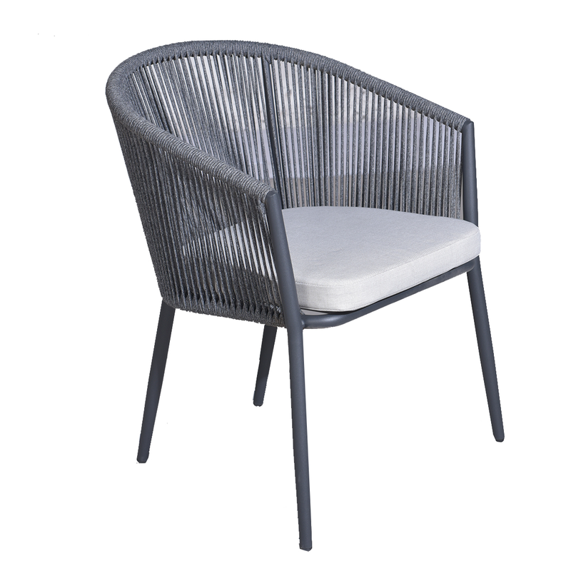 L.h garden aluminum chair h79x56x61cm anthracite, , medium image number null