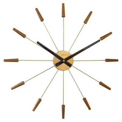 Nextime large wall clock 58cm, silent, wood/stainless steel, "plug-inn", , medium