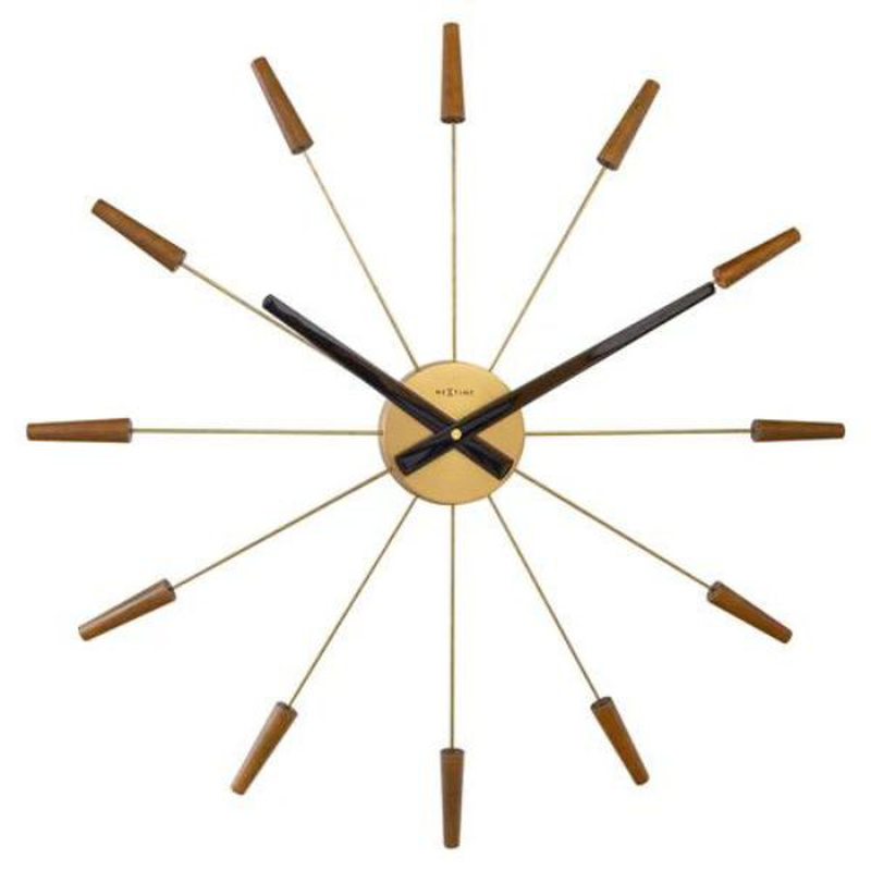 Nextime large wall clock 58cm, silent, wood/stainless steel, "plug-inn", , medium-null