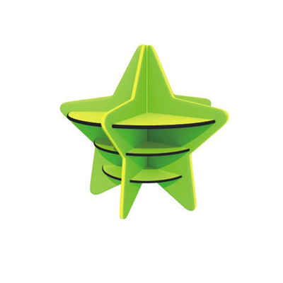 Star wooden bookcase, Blue, Green, Red, Yellow, medium