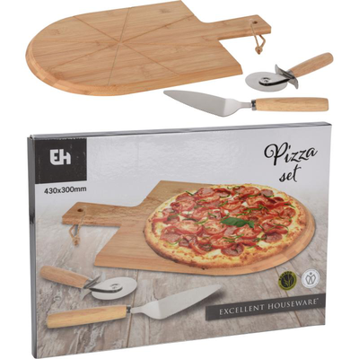 Excellent houseware pizza cuttingboard set bamboo