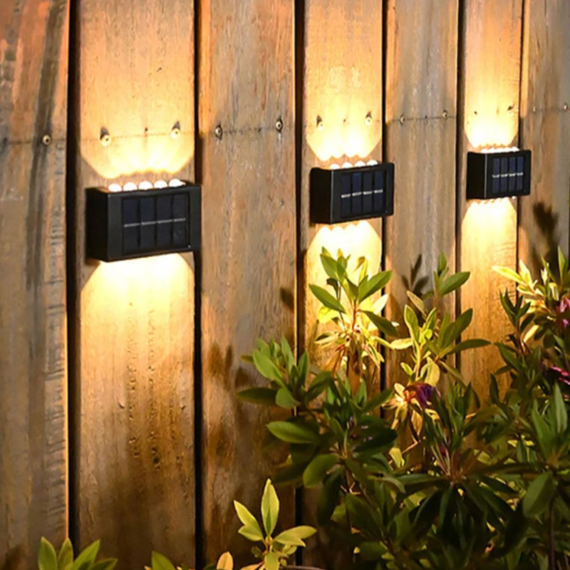 Product image: Ηλιακό φωτιστικό τοίχου με 10 led πάνω/κάτω θερμό άσπρο χρώμα, , medium-null