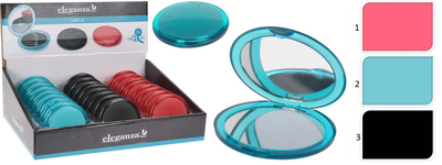 Compact mirror double side 3 assorted colors, , medium