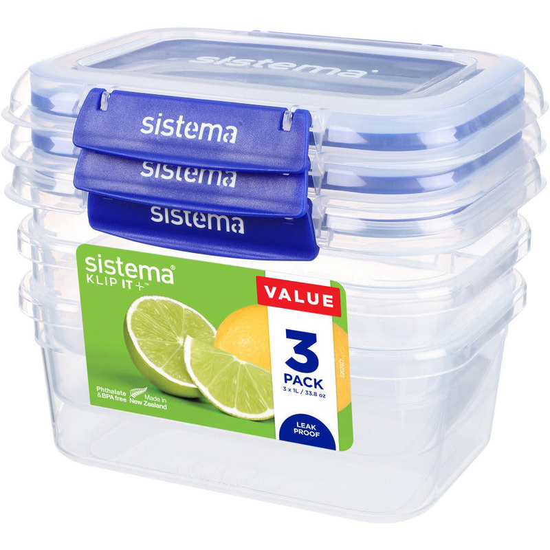 Sistema klip it plus 1l rectangular 3pack sis81613-t, , medium-null