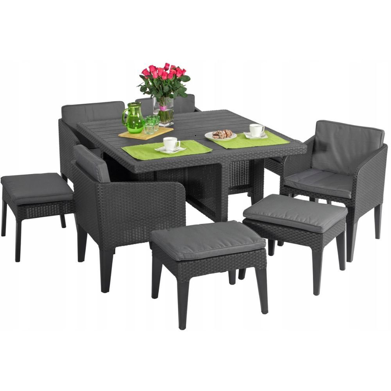 Product image: Columbia πολυτελές τραπεζαρία κήπου 9 τεμαχίων, κομψός σχεδιασμός & εξοικονόμηση χώρου, , medium-null