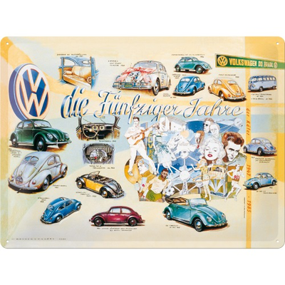 Nostalgic tin sign vw die funfziger jahre, , medium