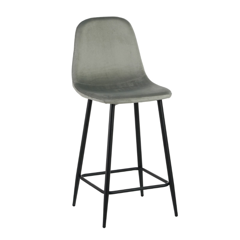 Product image: Athina bar stool velvet - grey, , medium-null