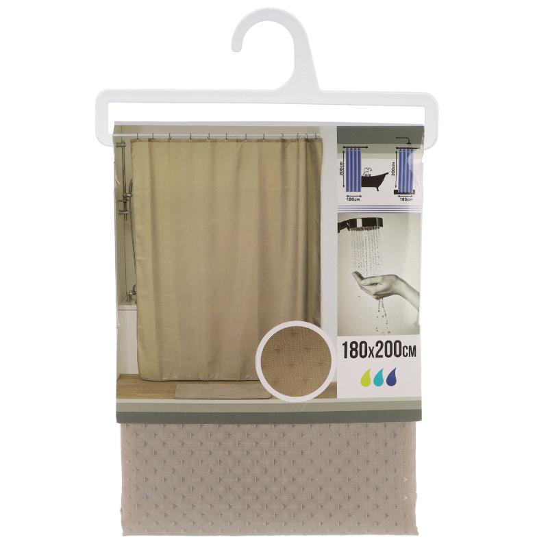 Product image: Tendance diamond κουρτινα μπανιου 180x200cm - γκρι καφε, , medium-null