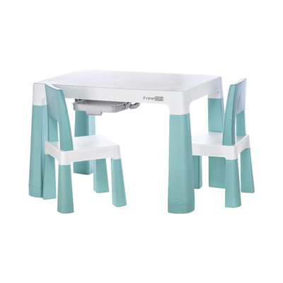 Freeon plastic kid table & chair set green, , medium