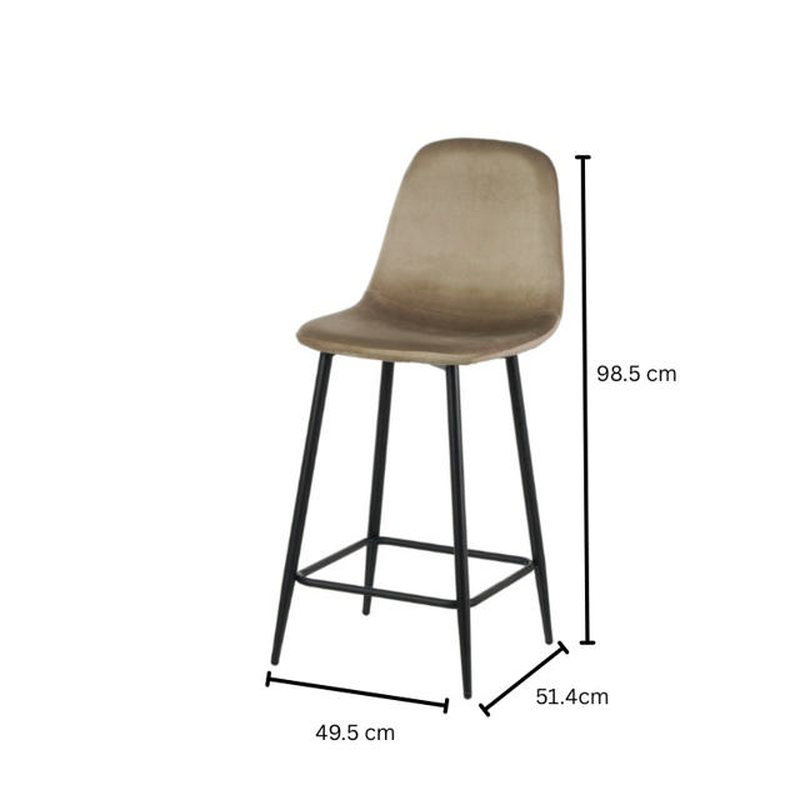 Athina bar stool velvet - beige, , medium-null