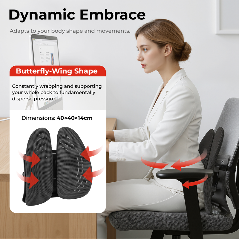 Lumivida ergonomic lumbar support cushion ergonomic with breathable mesh cover rlc03-1, , medium-null