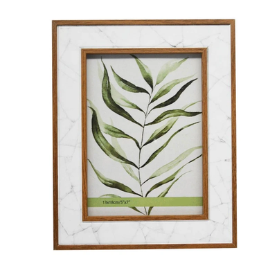 Ankor wooden photo frame 13x18cm white marble, , medium
