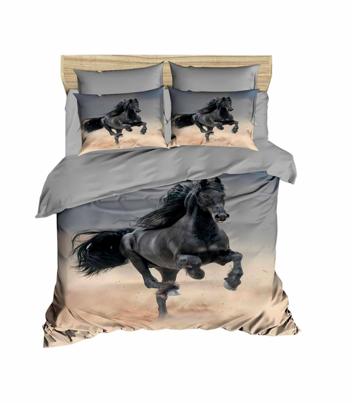 Children horse single duvet cover set duvet cover bed sheet | pillow case 2, , medium-null