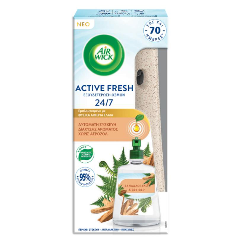 Airwick active fresh gadget sandalwood 228ml, , medium-null