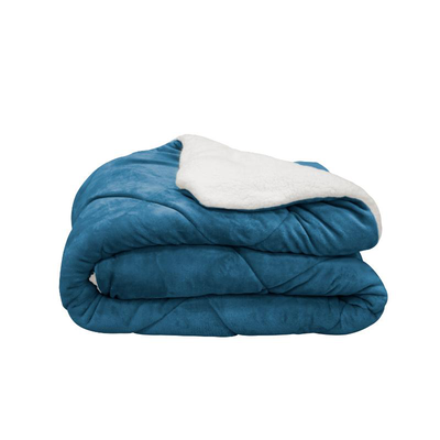 John's essential sherpa blanket 160x220cm - blue, , medium