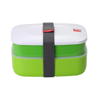 Bergner φαγητοδοχείο lunchbox 2 επιπέδων 1.2l με ιμάντα ασφαλείας πράσινο, , medium