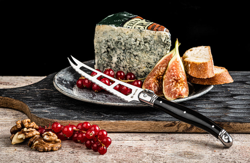 Laguiole premium line cheese knife black in wooden tray, , medium image number null