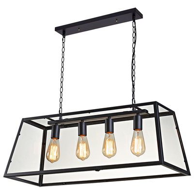 Sunlight 4xe27 (max.4x40w) φωτιστικο κρεμαστο διαφανο γυαλι μαυρο ip20 l780xw300xh270xh1170mm, , medium