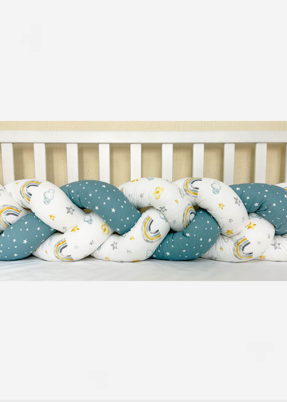 Bunny braided crib bumper, , medium-null