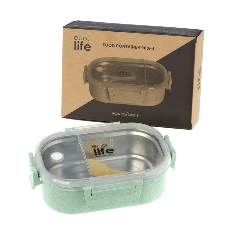 Ecolife φαγητοδοχειο με χωρισμα 900ml - πρασινο, , medium-null