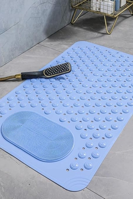 Shower mat anti-slip with massage function #51510, Lightsteelight Blue, medium