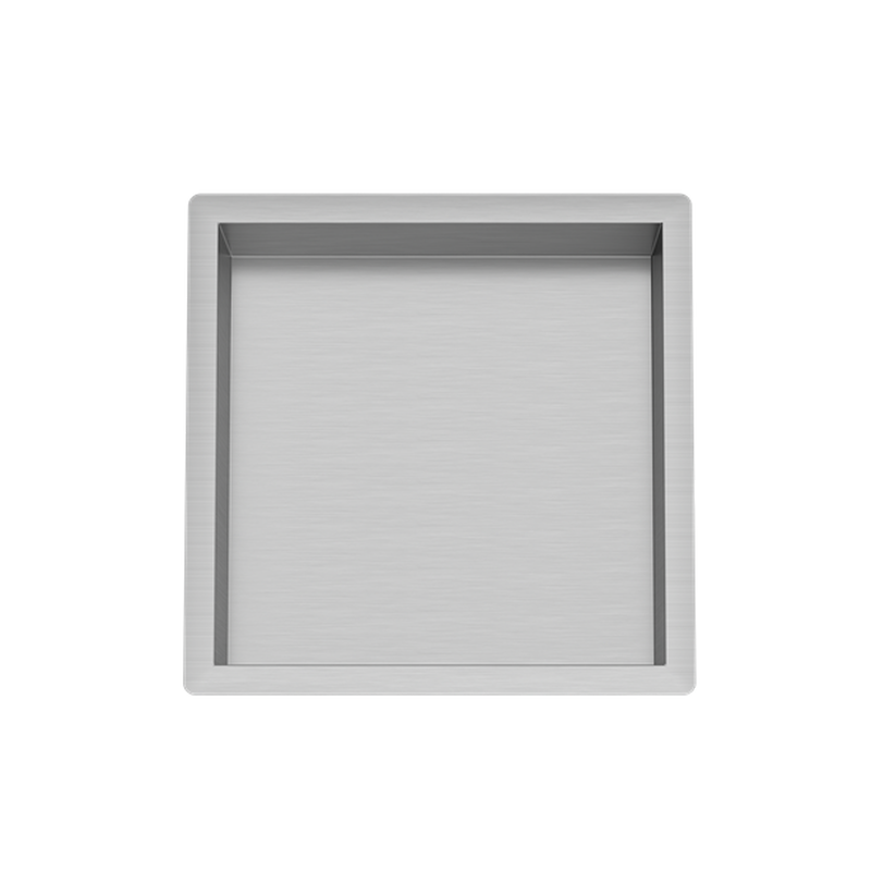 Brushed steel shower niche 33.7×33.7x10cm-null