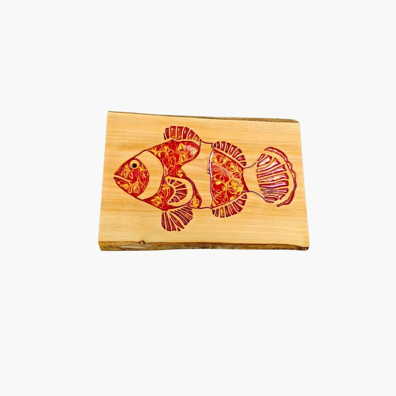 Clownfish resin wooden wall art, , medium-null