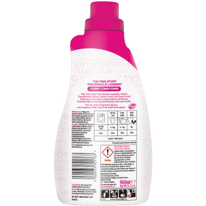 Product image: The pink stuff fabric softener 960ml, , medium-null
