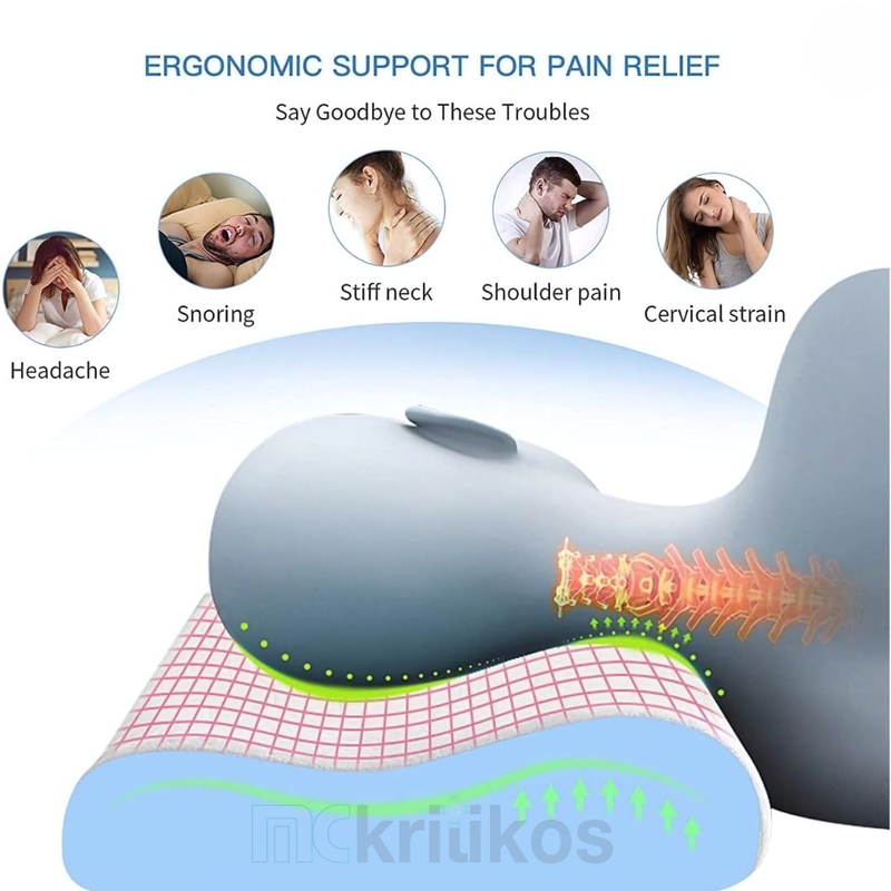 Standard sleep pillow memory foam anatomic 30x50cm, , medium-null