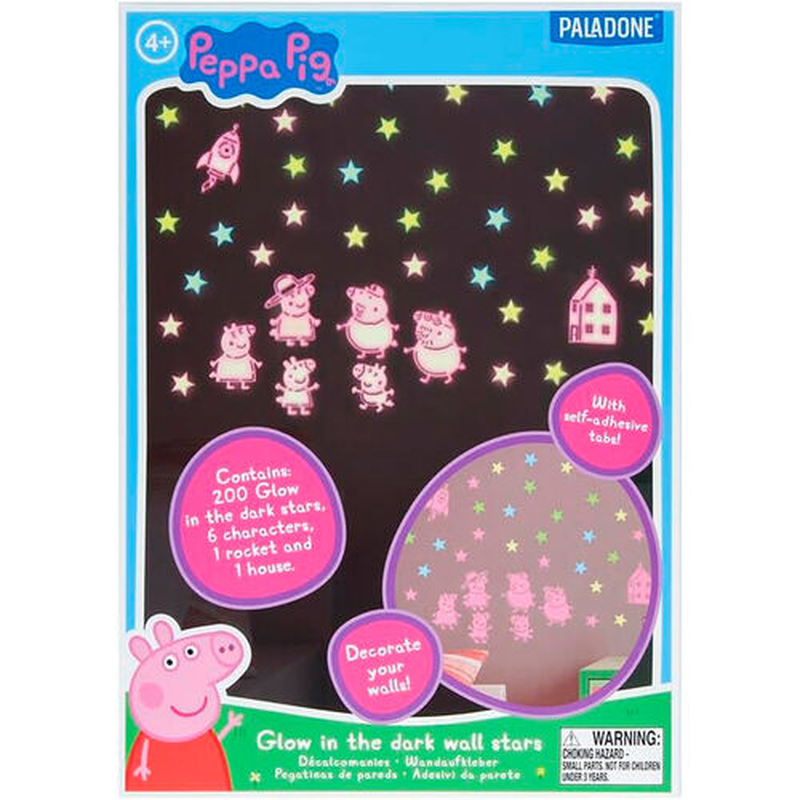 Paladone peppa glow in the dark wall decal stars, , medium-null